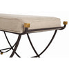 Felice Iron/Brass/Linen Bench
