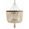 Viola Iron/Ivory Beaded Chandelier