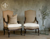 Burlap Vintage Armchairs