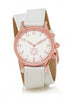 Rose Gold Round Watch with Double Wrap Strap