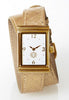 Stainless Steel Rectangular Watch with Double Wrap Strap