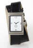Stainless Steel Rectangular Watch with Double Wrap Strap
