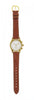 Gold Round Watch with Single Wrap Strap