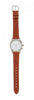 Stainless Steel Round Watch with Single Wrap Strap