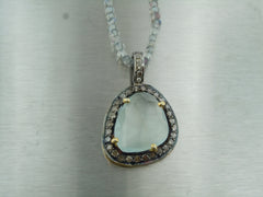 Aquamarine Champagne Diamond Necklace