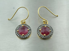 Champagne Diamond and Ruby Earrings