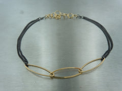 Dual Tone Three Link Bracelet
