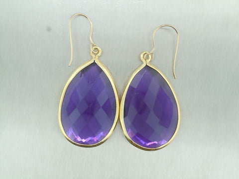 Picture of Purple Quartz Teardrop Earrings