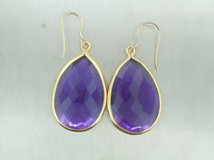 Purple Quartz Teardrop Earrings