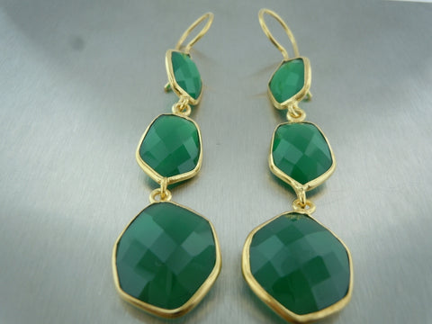 Picture of Green Onyx Multi Stone Earrings