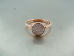 Pink Agate Druzy Ring