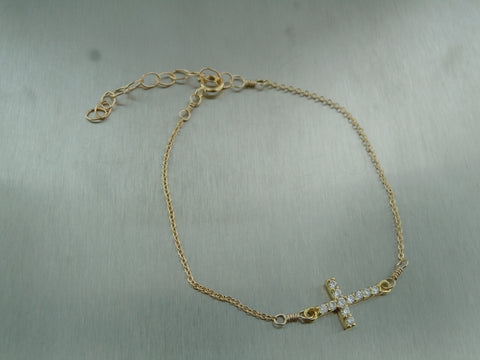 Picture of Cubic Zirconia Sideways Cross Bracelet