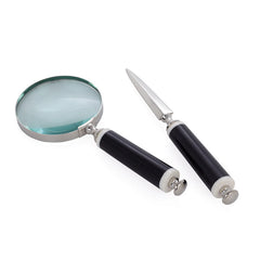 Horn Handle Magnifying Glass & Letter Opener, Set of 2