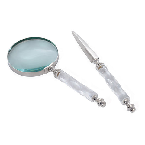 Picture of Cut Acrylic Handle Magnifying Glass & Letter Opener, Set of 2