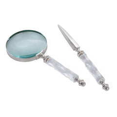 Cut Acrylic Handle Magnifying Glass & Letter Opener, Set of 2