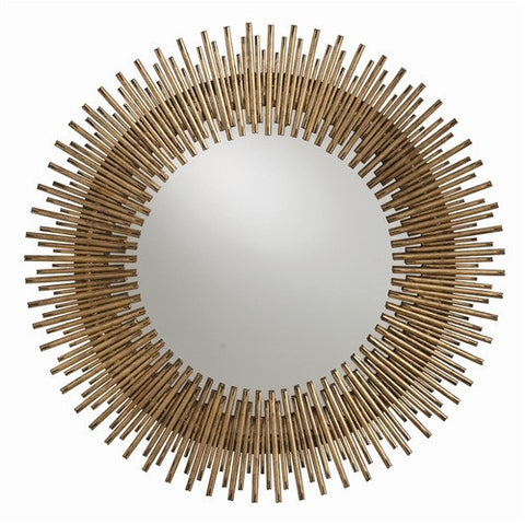 Picture of Prescott Antiqued Gold Leaf Round Iron Mirror