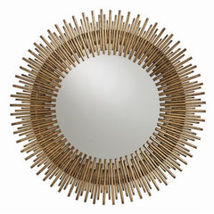 Prescott Antiqued Gold Leaf Round Iron Mirror