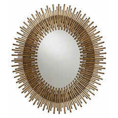 Prescott Antiqued Gold Leaf Oval Mirror