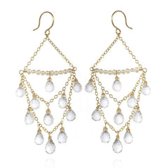 Faceted Rock Crystal Chandelier Earrings