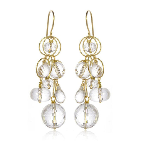Picture of Dangles with Multi Sized and Multi Shaped Faceted Crystals