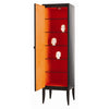 Elle Chocolate Croc Embossed Leather/Wood Single Door Cabinet