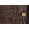 Elle Chocolate Croc Embossed Leather/Wood Single Door Cabinet