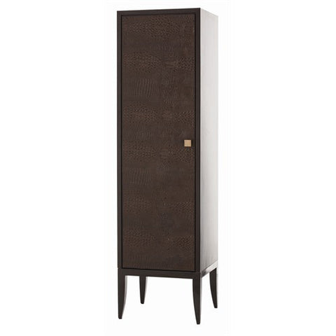 Picture of Elle Chocolate Croc Embossed Leather/Wood Single Door Cabinet