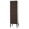 Elle Chocolate Croc Embossed Leather/Wood Single Door Cabinet