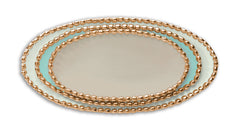 Aqua Luxe Mini Studded Oval Stacking Trays