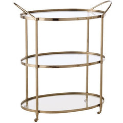Connaught Polished Nickel/Glass Bar Cart