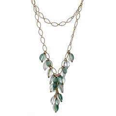 Delicate Chain with Aquamarine and Apatite Gemstones