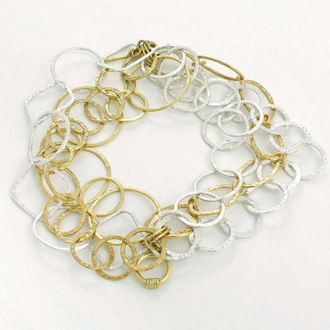 Picture of Six Strand Hand Hammered Link Bracelet