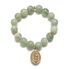 Serpentine Stretch Bracelet with Vermeil Stations and Red Bronze Nina De Atocha Medal