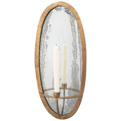 Agatha Oval Iron Mirror Taper Sconce