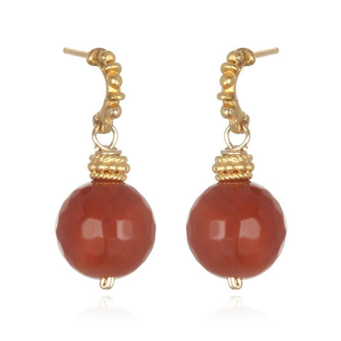 Picture of Carnelian Post Earrings with Vermeil Accents