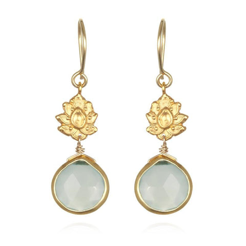 Picture of Blue Chalcedony Drops with Vermeil Accent Dangle Earrings