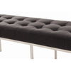 Zephyr Tufted Leather/Nickel Bench