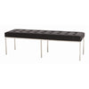 Zephyr Tufted Leather/Nickel Bench