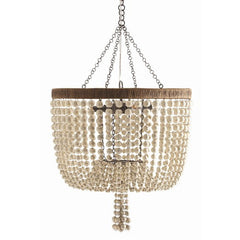 Viola Iron/Ivory Beaded Chandelier
