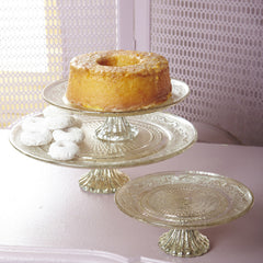 Set of 3 ANTIQUED SILVER PEDESTALS