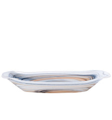 Alabaster Glass Rectangular Shallow Bowl