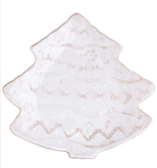 Bellezza Holiday White Tree Salad Plate