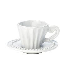 Incanto White Stripe Expresso Cup and Saucer