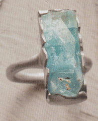 Aquamarine Rough Set Ring