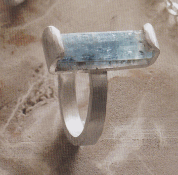 Picture of Aquamarine Simple Set Ring