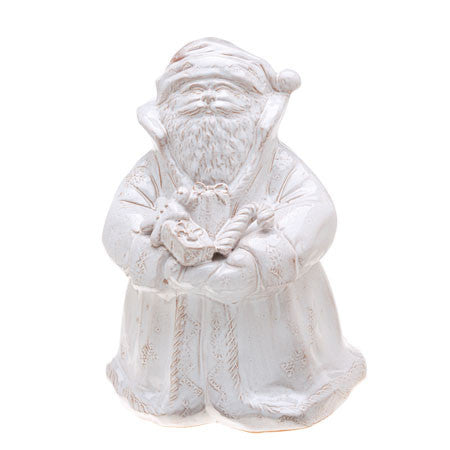 Picture of Bellezza Holiday White Medium Santa Centerpiece With Gifts