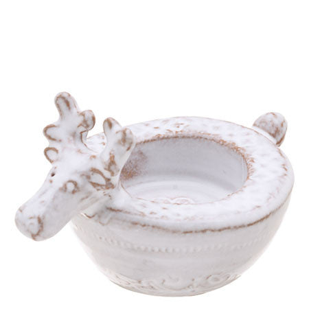 Picture of Bellezza Holiday White Reindeer Votive Candleholder