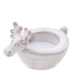 Bellezza Holiday White Reindeer Votive Candleholder