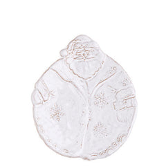 Bellezza Holiday White Santa Canape Plate