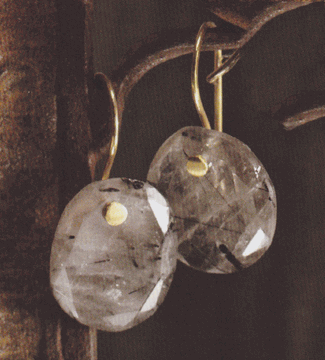 Picture of Black Rutile Pin Earrings